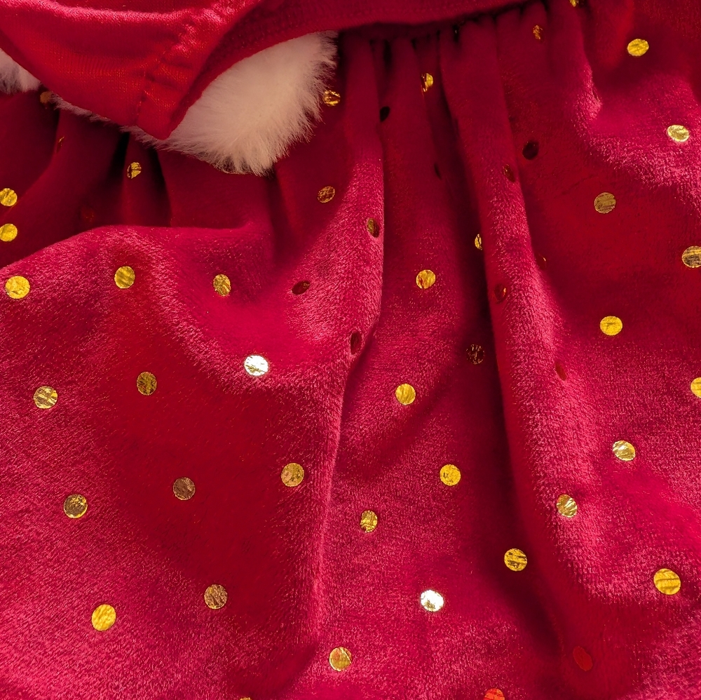 NWT! Baby Girl's Rudolph The Red Nosed Reindeer Soft Velour Christmas Dress Set - Picture 10 of 11